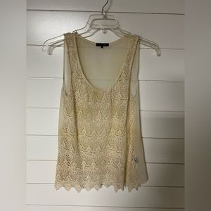Cream lace sleeveless top